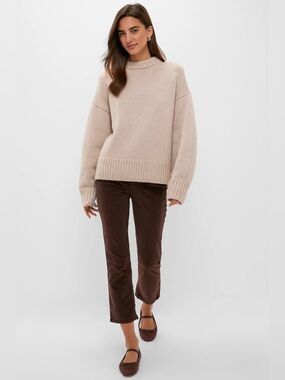 TUCKERNUCK Sandstone Genevieve Cashmere Wool Blend Crewneck Sweater